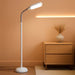 Litespan - Bright LED Floor Reading Lamp for over Chair Crafts and Reading, Estheticians' Light for Lash Extensions, Adjustable Standing Lamp for Living Room, Bedroom, Office - White