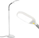 Litespan - Bright LED Floor Reading Lamp for over Chair Crafts and Reading, Estheticians' Light for Lash Extensions, Adjustable Standing Lamp for Living Room, Bedroom, Office - White
