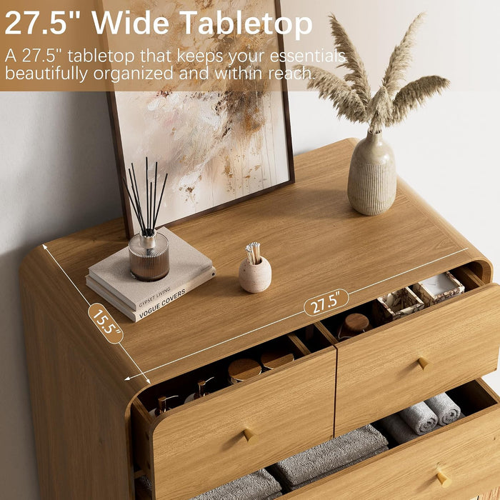 Modern 6 Drawers Dresser for Bedroom, 43.3" Tall Dresser-Brown