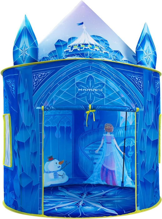 Princess Play Tent for Girls, Frozen Toy, Ice Castle Kids Playhouse for Indoor & Outdoor, Imaginative Castle Tent with Carry Bag, Perfect Easter, Birthday & Valentine Gift for Girls Ages 2–8