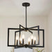 Black Chandelier, Dining Room Light Fixture Geometric Metal Modern Industrial Chandelier Lighting for Farmhouse Living Room Entryway Kitchen (E12 Bulbs Not Included, 6 Light)