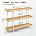 3-Tier Bookshelf with Guardrail, Industrial Open Bookcase, 6-Leg Design | Steel and MDF Construction, 20 Mm round Tubes, 15 Mm MDF Panels