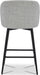 Counter Height Bar Stools Set of 3, 360° Swivel Upholstered Barstools with Backs and Metal Legs, 26" H Seat Height, Fabric in White (Multi-Colored)