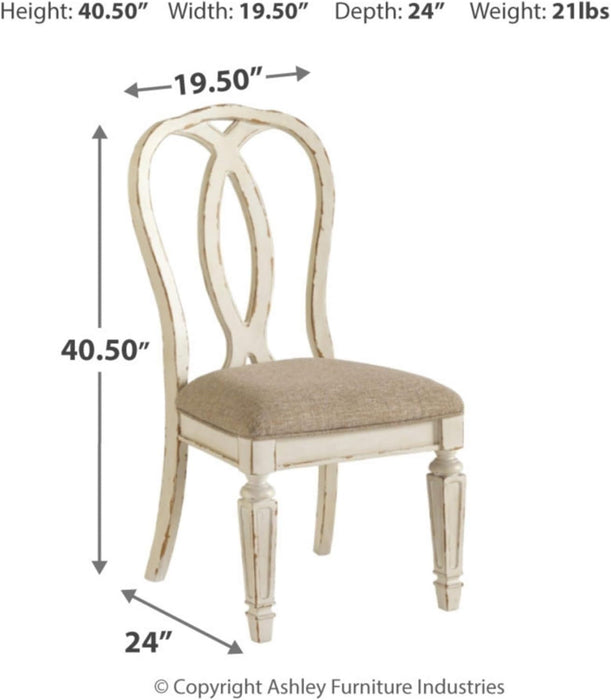 Realyn French Country Ribbon Back Dining Chair, 2 Count, Chipped White