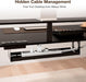 71X32" Electric Standing Desk with 5 Drawers,Power Outlets,Led Light, Black