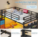 Low Bunk Bed Twin over Twin with 6 Storage Drawers and 6-Pocket Organizer, Reversible Storage Staircase(Left or Right), Bunk Bed for Kids with LED Lights,Metal Frame with Safety High Guardrails, Black