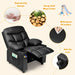 Kids Recliner Chair with Cup Holder, Adjustable Leather Lounge Chair W/Footrest & Side Pockets for Children Boys Girls Room, Ergonomic Toddler Furniture Sofa, Kids Recliner (Black)