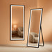 56×18 LED Full Length Mirror with Lights - Wall Mounted Vertical Vanity Mirror for Bedroom & Bathroom, Full Body Backlit, Adjustable Brightness, Tempered Glass