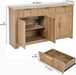 59" Fluted Buffet Cabinet with Storage Natural Oak