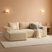 Beige 108 Inches Left Facing ChaiseLounge SectionalSofa