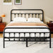 Queen Size Metal Bed Frame, Victorian Style Headboard and Footboard