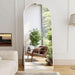 76"X34" Arch Full Length Mirror, Floor Length Hanging or Leaning, Body Mirror with Stand or Wall Mounted, Arched-Top Aluminum Frame for Bedroom (White)