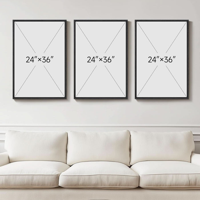 Large 3D Textured Framed Abstract Wall Art for Living Room, 3 Piece Modern Paintings Artwork for Walls, Black White Brown Geometric Sandstone Texture Pictures for Hallway Office Home Decor 24X36 In