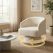 Beige Velvet 360 Swivel Oversized Designer Armchairs