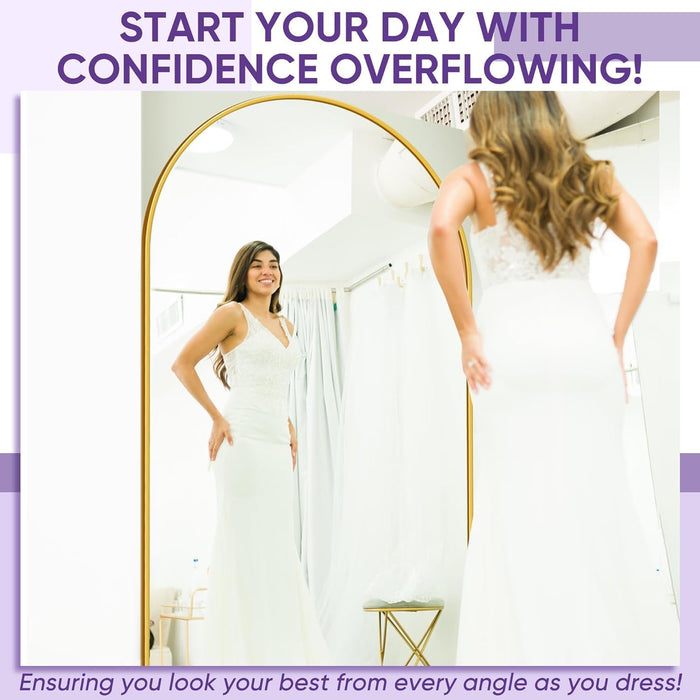Floor Mirror, 78"×38" Full Length Mirror with Stand for Bedroom Living Room, Gold