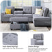 104Inch Sectional Sofas 3-Seat Sofa Sectional Sofa Couches with Reversible Chaise Storage Ottoman and 2 Cup Holders, Sofa Lounge and Ottoman for Living Room Furniture
