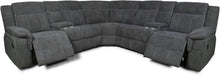 Modern Sectional Sofa Manual Recliner, Grey Fabric