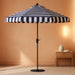SAFAVIEH Outdoor - Elsa 9-Foot Crank Patio Umbrella - Navy & White Canopy - Brown Aluminum Pole - Striped European Spa Design - Ideal for Patio, Deck, Poolside, Backyard (PAT8003B)