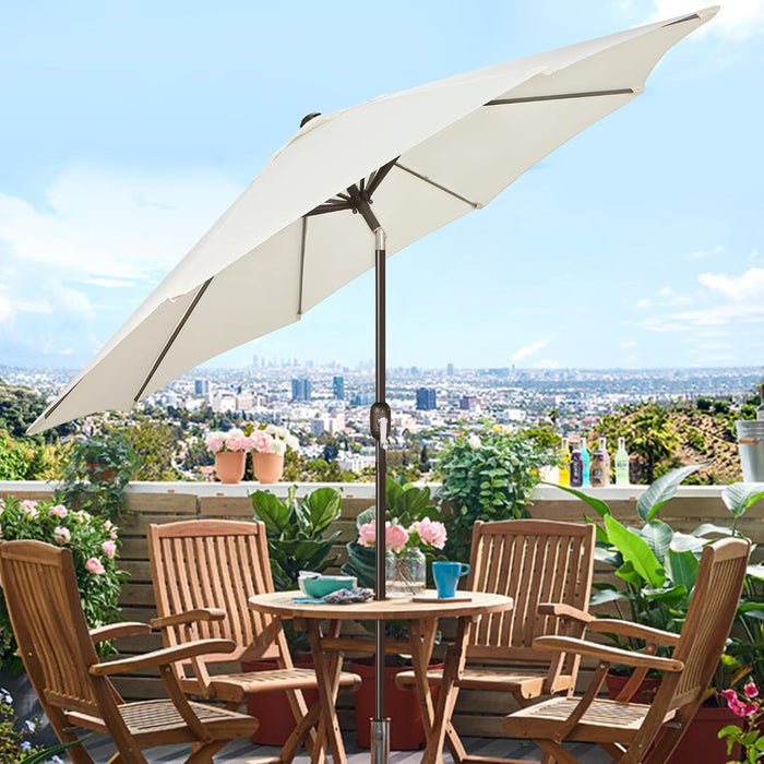 9' Outdoor Patio Umbrella, Outdoor Table Umbrella, Yard Umbrella, Market Umbrella with 8 Sturdy Ribs, Push Button Tilt and Crank