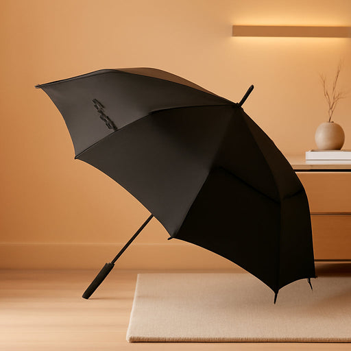 72 Inch Huge Large Oversize Golf Umbrella Automatic Open Double Canopy Vented Windproof Stick Umbrellas, 6 Ft Heavy Duty Outdoor Doorman Umbrella Family Umbrella(Black)