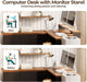 63" L Shaped Executive Desk with Drawers & Monitor Stand, Corner Desk