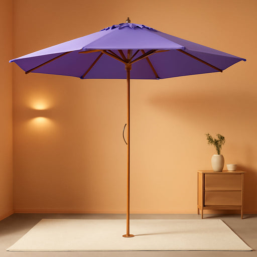 Outdoor Patio Market Umbrella with Wooden Pole - 8.5' - Purple