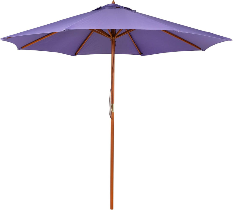 Outdoor Patio Market Umbrella with Wooden Pole - 8.5' - Purple
