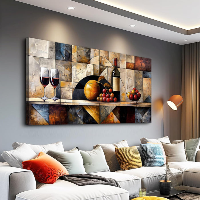 Canvas Wall Art for Living Room Wall Decor for Bedroom Kitchen Wall Decoration Wine Glass Landscape Painting Farmhouse Pictures Artwork Room Aesthetic Home Decor 20X40 In