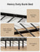 Twin XL Queen Bunk Bed Black IndustrialGradeSteelFrame