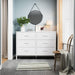 Large White Dresser for Bedroom 6 Drawer, Wide Fabric Dressers & Chests of Drawers Modern