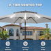 10FT Outdoor Patio Umbrella, 2 Tiers Market Table Umbrella with 8 Sturdy Ribs, Push Button Tilt and Crank, UPF50+ UV Protection for Deck, Pool, Garden and Backyard