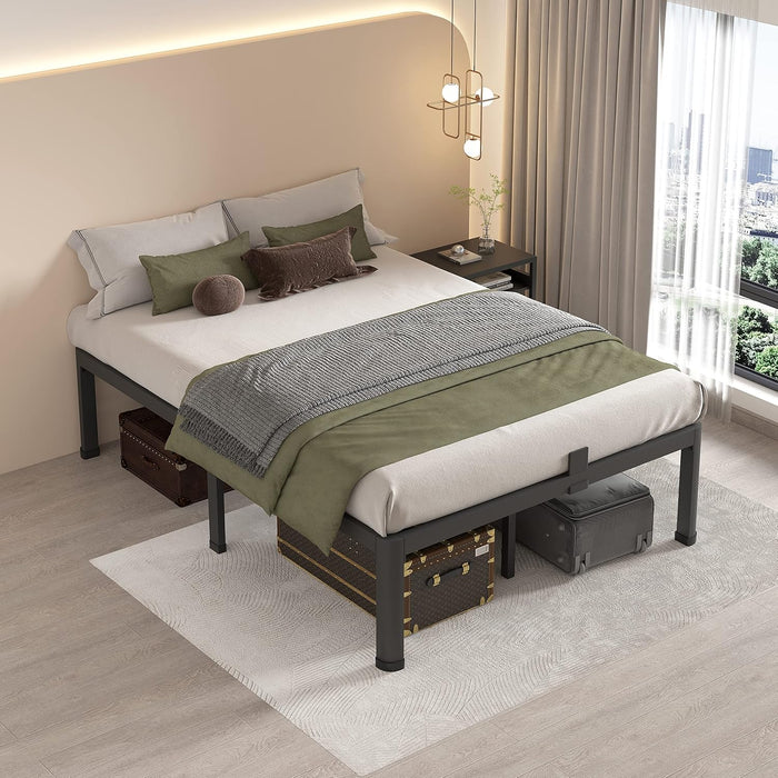 18 Inch Full Size Bed Frame with round Corner Legs and Mattress Stopper