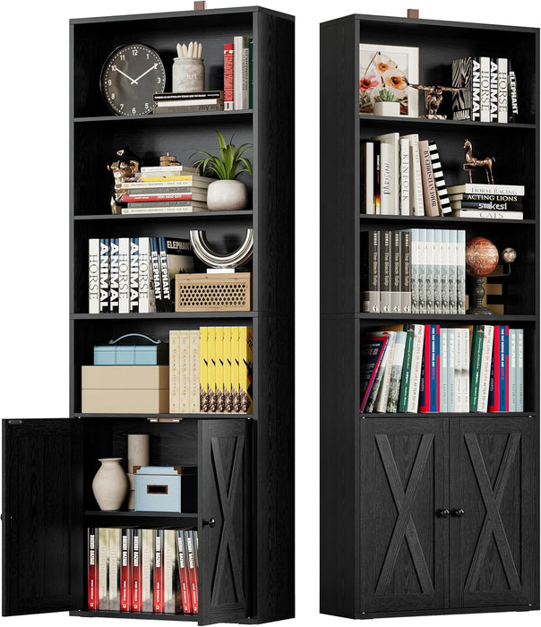 70-Inch Tall Industrial-Grade 6-Shelf Bookcases With Doors