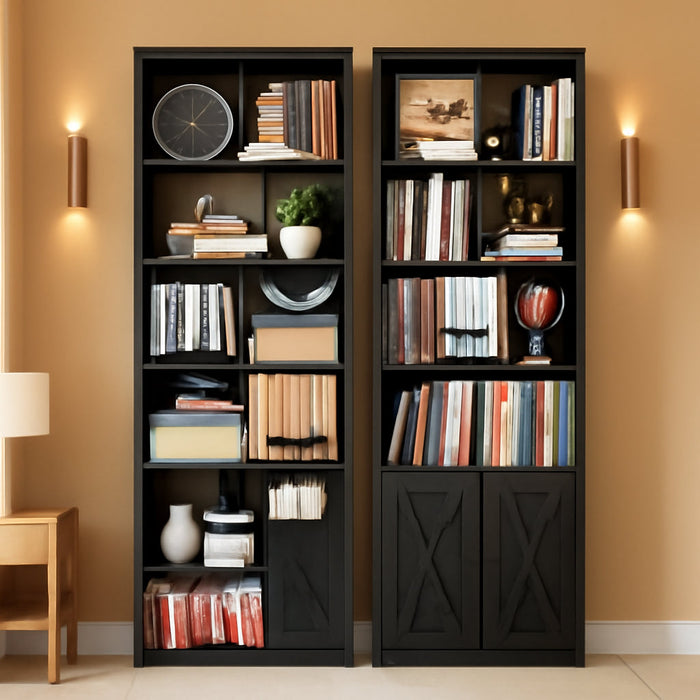 70-Inch Tall Industrial-Grade 6-Shelf Bookcases With Doors