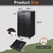 7-Drawer Office File Cabinets, Mobile Craft Storage Cabinet, Black