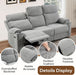 3-Piece Power Recliner Sofa Set with Charging Port, Include 2 Single Power Reclining Chairs and a 3-Seater Reclining Couch with Cup Holders for Living Room, Light Grey