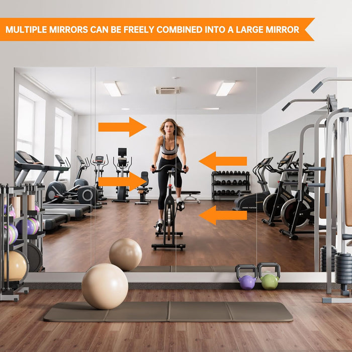 Home Gym Workout Mirror 79" L X 35" W-1Pcs Large Full Length Mounted Full Body Frameless Mirror for Workout, Yoga, Garage, Bedroom, Dance