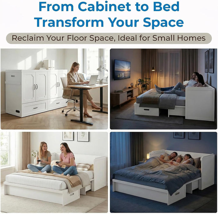Queen MurphyStyle Cabinetry Bed USB Charging Station
