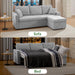 Convertible Sectional Sofa Grey, USB, Storage