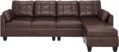 Faux Leather Sectional Sofa Couch Reversible L Shaped Couch Sofa 4 Seat Sofa Sectional Couch for Small Apartment