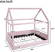 Full Sized House Shaped Corduroy Daybed PowderPink