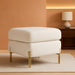 Large Ottoman, Square Ottoman Sofa with Metal Legs, Oversized Footrest for Living Room, Bedroom, Offwhite Bouclé
