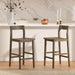 Basics Bar Stools Set of 4, Farmhouse 25” Counter Height Stools with Solid Wood Legs & Back, Mid Century Modern Barstools for Kitchen Island, Dining Room, Brown
