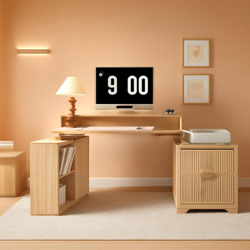 67-Inch L-Shaped Desk With Integrated Power Outlets