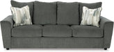 Stairatt Casual Sofa with Flared Arms, Gray
