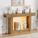 47.2" Farmhouse Wood Entryway Table with Outlet, 2-Tier Console Table with Sensor Light behind the Couch Sofa, Entrance Side Table for Hallway/Living Room/Foyer, Natural Oak