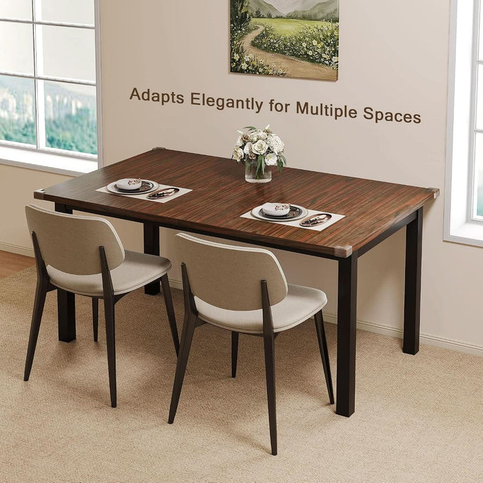 Modern Extendable Dining Table for 4-6, 63" Farmhouse Kitchen Table, Rectangular Dining Room Tables for Dining, Kitchen, Office, Living Room, Wooden Tables, Space Saving (Espresso)