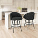 25.4″ 360° Swivel Bar Stools Set of 2 for Kitchen Island, Black