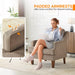 Light Brown Upholstered Midcentury Accent Chairs Pair