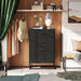Black Dresser for Bedroom with 4 Drawers, Tall Dresser with Sturdy Metal Frame, Wood Chest of Drawers for Closet, Living Room, Hallway